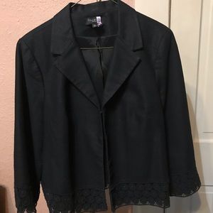 Black Jacket with Eyelet Trim